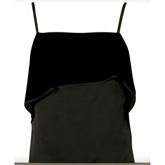 Helmut Lang Layered velvet and sateen camisole